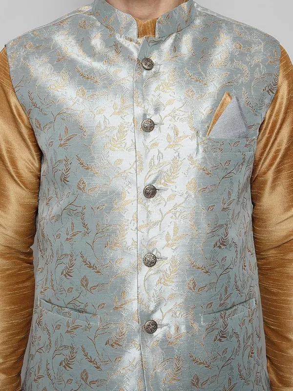 Men's_Silk_Blend_Kurta_Pajama_with_Designer_Ethnic_Nehru_Jacket/Modi_Jacket?