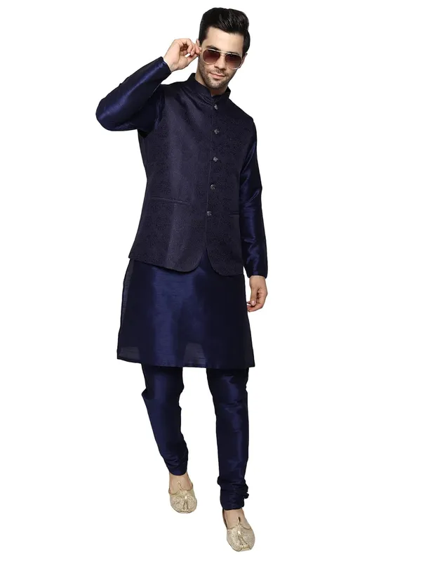 Men's_Silk_Blend_Kurta_Pajama_with_Designer_Ethnic_Nehru_Jacket/Modi_Jacket?
