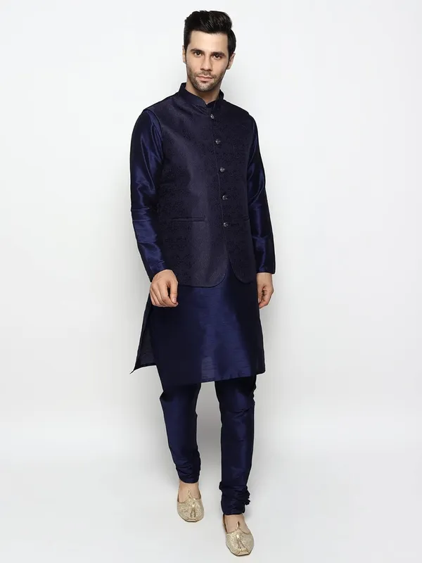 Men's_Silk_Blend_Kurta_Pajama_with_Designer_Ethnic_Nehru_Jacket/Modi_Jacket?