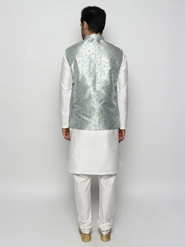 Men's_Silk_Blend_Kurta_Pajama_with_Designer_Ethnic_Nehru_Jacket/Modi_Jacket?