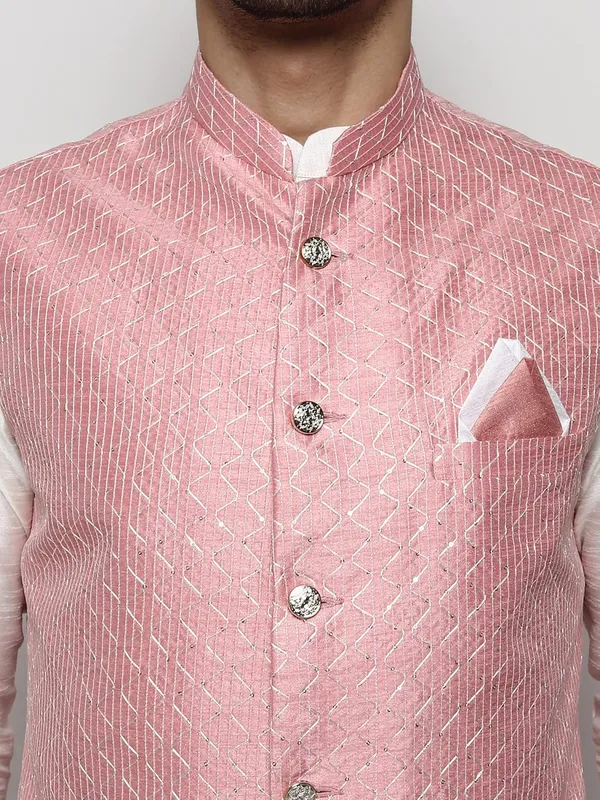 Men's_Silk_Blend_Regular_Kurta_Churidar_Pyjama_with_Bundi_Nehru_Jacket/Waistcoat