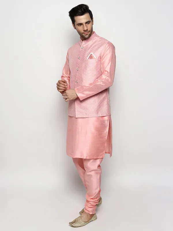 Men's_Silk_Blend_Regular_Kurta_Churidar_Pyjama_with_Bundi_Nehru_Jacket/Waistcoat