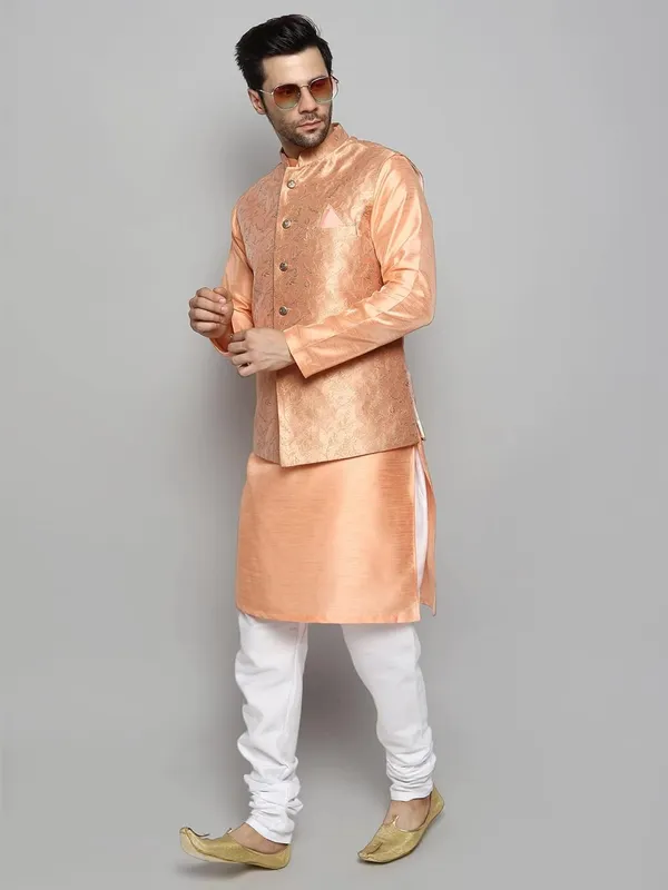 Men's_Silk_Blend_Kurta_Pajama_with_Designer_Ethnic_Nehru_Jacket/Modi_Jacket?