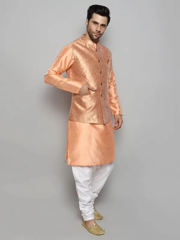 Men's_Silk_Blend_Kurta_Pajama_with_Designer_Ethnic_Nehru_Jacket/Modi_Jacket?