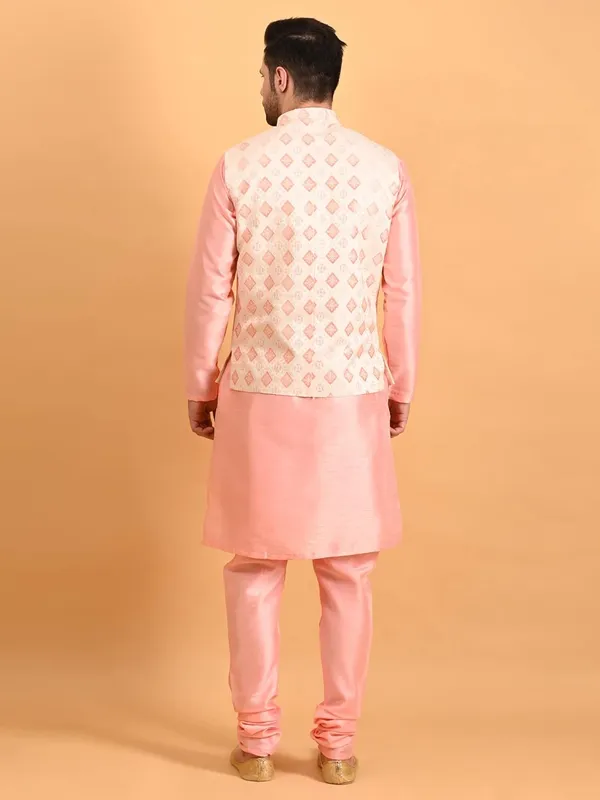 Men's_Silk_Blend_Kurta_Pajama_with_Designer_Ethnic_Nehru_Jacket/Modi_Jacket
