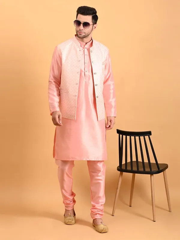Men's_Silk_Blend_Kurta_Pajama_with_Designer_Ethnic_Nehru_Jacket/Modi_Jacket