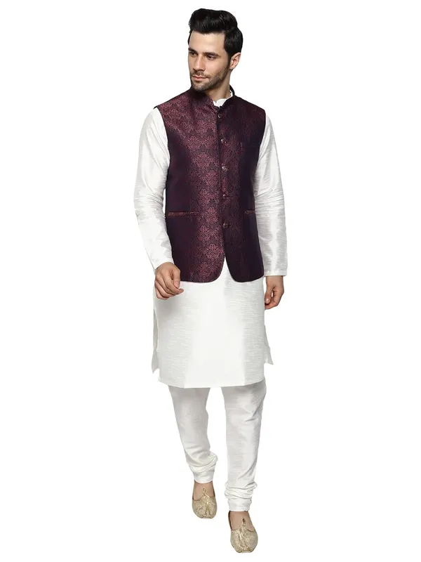 Men's_Silk_Blend_Kurta_Pajama_with_Designer_Ethnic_Nehru_Jacket/Modi_Jacket?