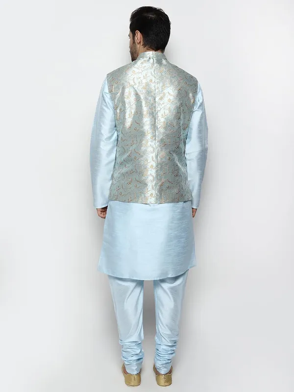 Men's_Silk_Blend_Kurta_Pajama_with_Designer_Ethnic_Nehru_Jacket/Modi_Jacket?