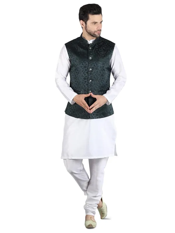 Men's_Silk_Blend_Kurta_Pajama_with_Designer_Ethnic_Nehru_Jacket/Modi_Jacket