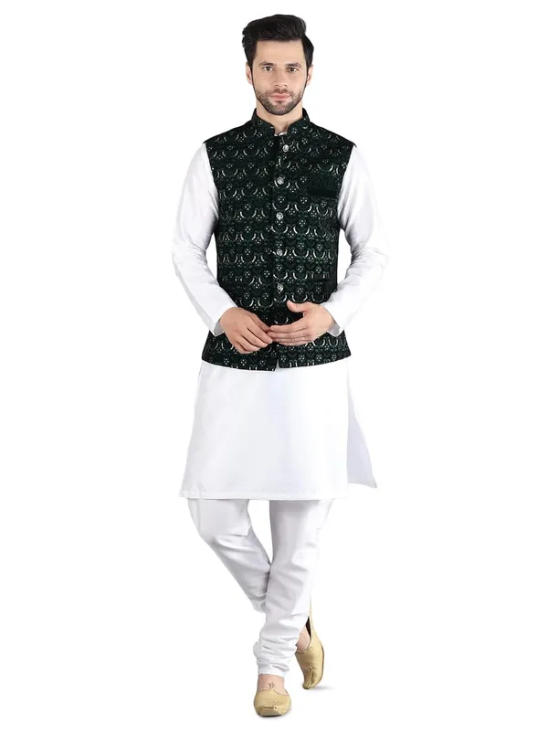 Men's_Silk_Blend_Kurta_Pajama_with_Designer_Ethnic_Nehru_Jacket/Modi_Jacket