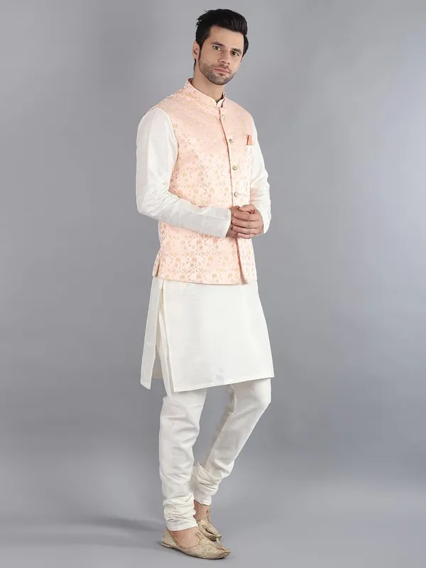 Men's_Silk_Blend_Kurta_Pajama_with_Designer_Ethnic_Nehru_Jacket/Modi_Jacket