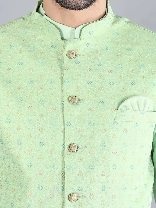 Men's_Silk_Blend_Kurta_Pajama_with_Designer_Ethnic_Nehru_Jacket/Modi_Jacket