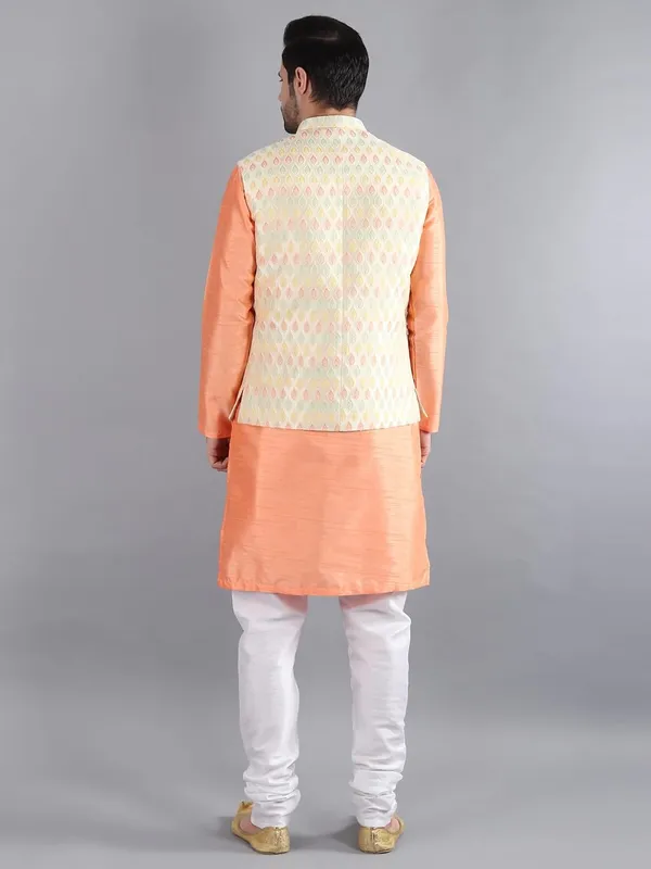 Men's_Silk_Blend_Kurta_Pajama_with_Designer_Ethnic_Nehru_Jacket/Modi_Jacket