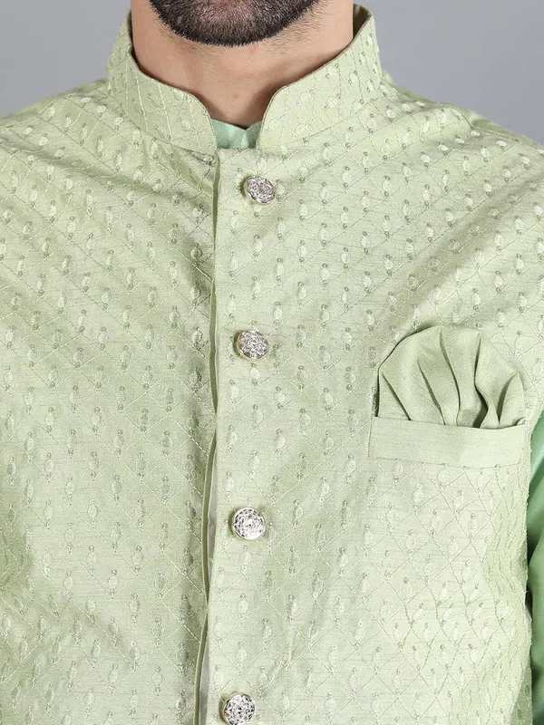 Men's_Silk_Blend_Kurta_Pajama_with_Designer_Ethnic_Nehru_Jacket/Modi_Jacket