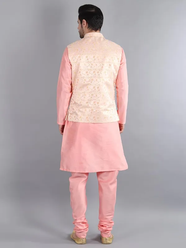 Men's_Silk_Blend_Kurta_Pajama_with_Designer_Ethnic_Nehru_Jacket/Modi_Jacket