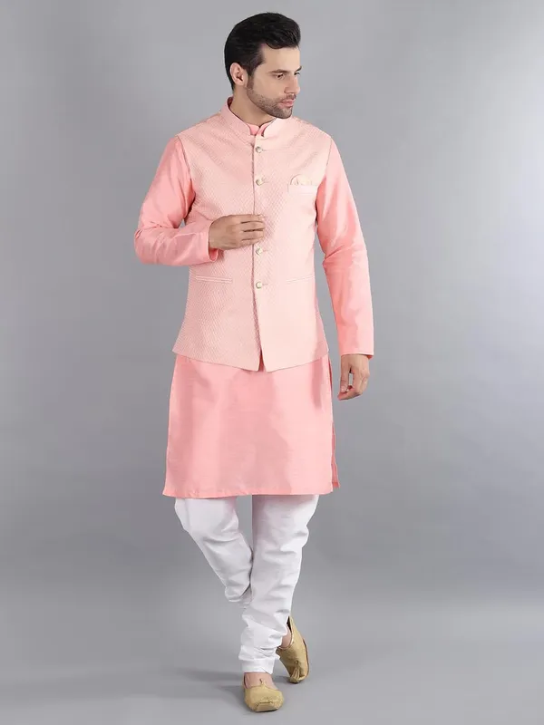 Men's_Silk_Blend_Kurta_Pajama_with_Designer_Ethnic_Nehru_Jacket/Modi_Jacket