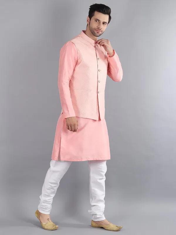 Men's_Silk_Blend_Kurta_Pajama_with_Designer_Ethnic_Nehru_Jacket/Modi_Jacket