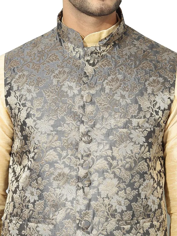 men's_Silk_Blend_Kurta_Pejama_&_Waistcot_Set