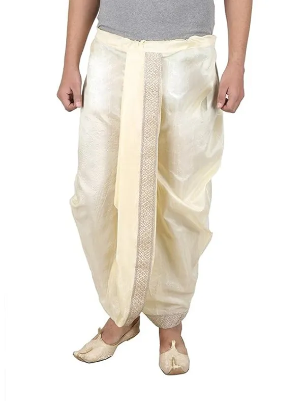 Cream_Dupion_Silk_Dhoti_For_Men