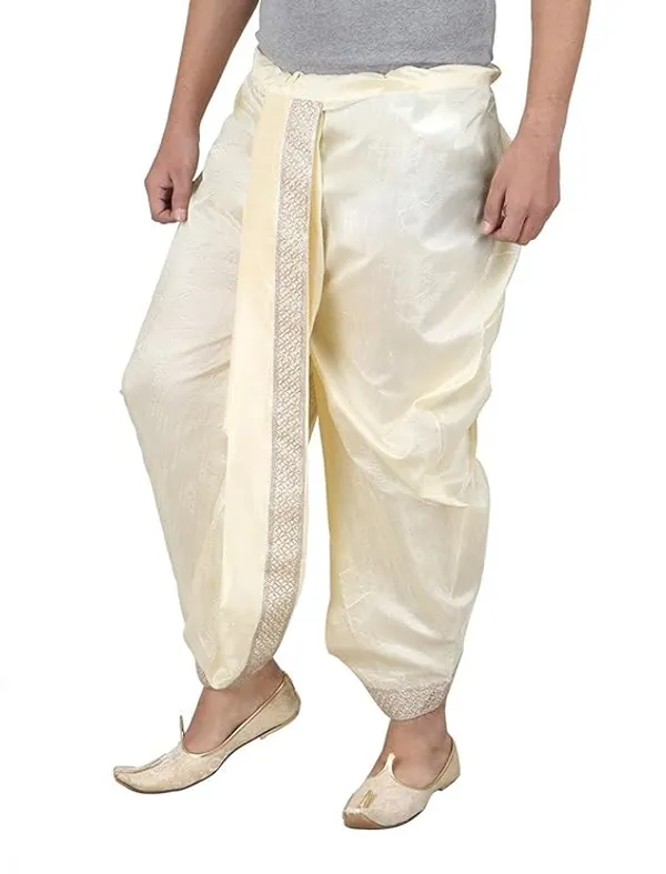 Cream_Dupion_Silk_Dhoti_For_Men
