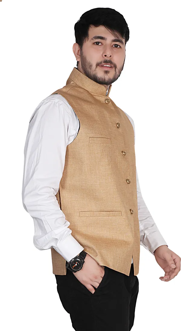 Gold_Cotton_Blend_Solid_Ethnic_Traditional_Fit_Waistcoat_For_Men