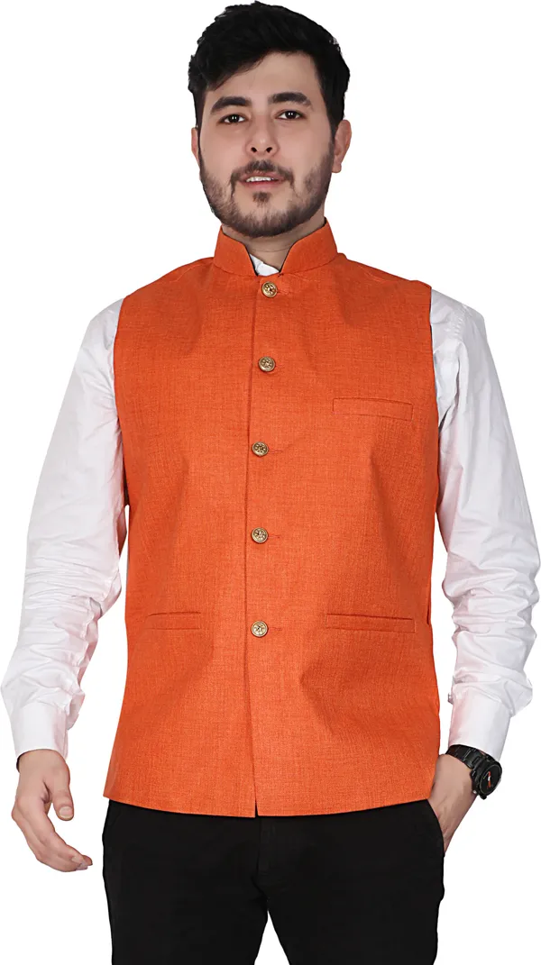 Orange_Cotton_Blend_Solid_Ethnic_Traditional_Fit_Waistcoat_For_Men