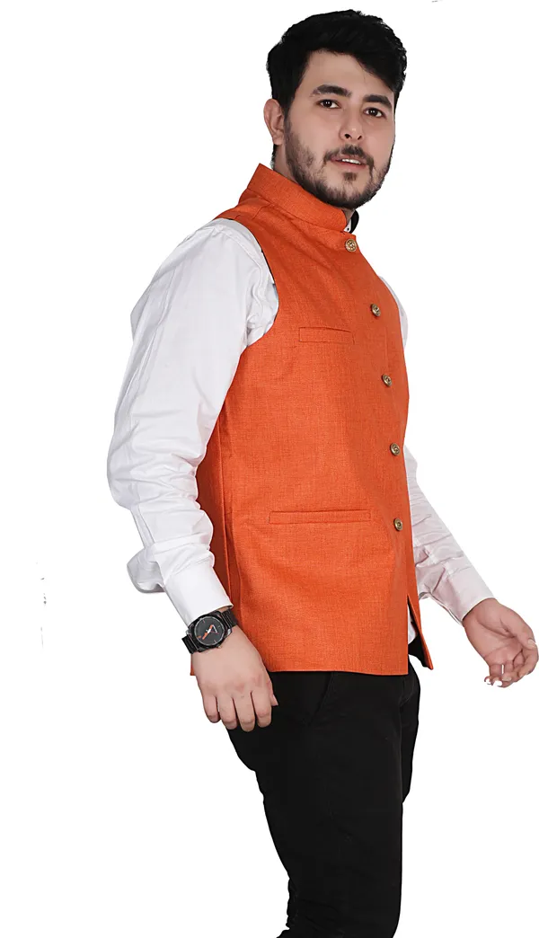 Orange_Cotton_Blend_Solid_Ethnic_Traditional_Fit_Waistcoat_For_Men