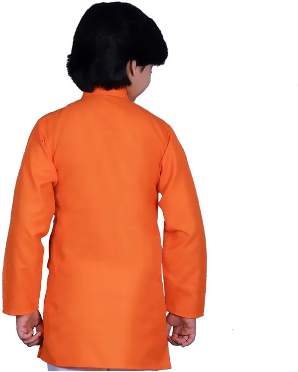 Orange_Cotton_Blend_Straight_Solid_Full_Sleeve_Regular_Kurta_For_Boys