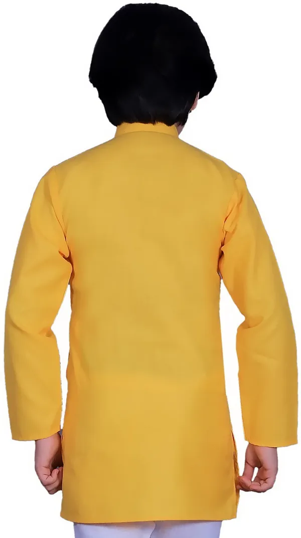 Yellow_Cotton_Blend_Straight_Solid_Full_Sleeve_Regular_Kurta_For_Boys