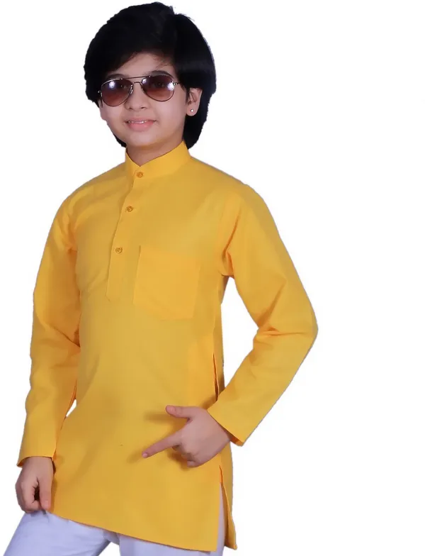 Yellow_Cotton_Blend_Straight_Solid_Full_Sleeve_Regular_Kurta_For_Boys