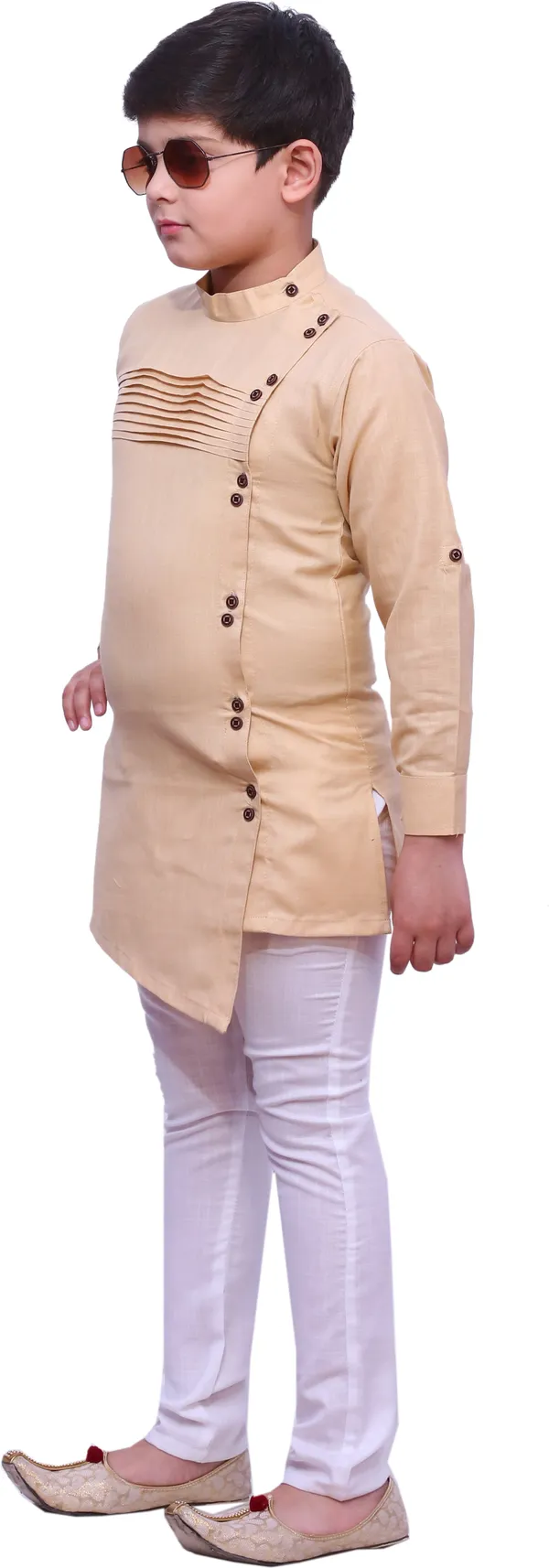 Beige_Cotton_Blend_Ethnic_Motifs_Full_Sleeve_Mandarin_Collar_Kurta_And_Pyjama_Set_For_Boys