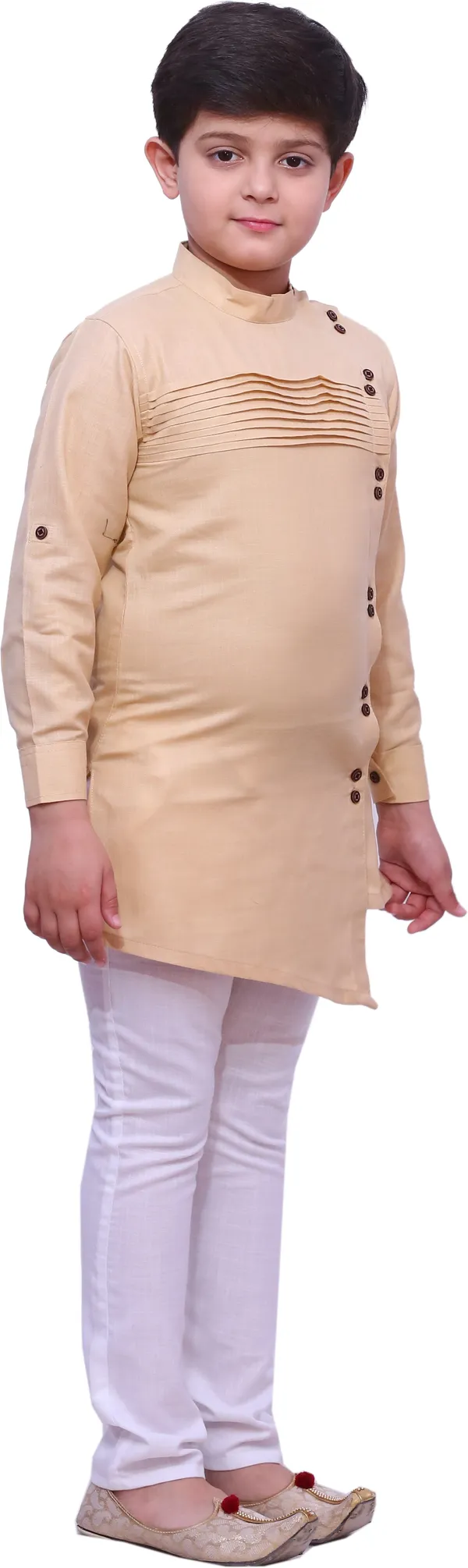 Beige_Cotton_Blend_Ethnic_Motifs_Full_Sleeve_Mandarin_Collar_Kurta_And_Pyjama_Set_For_Boys