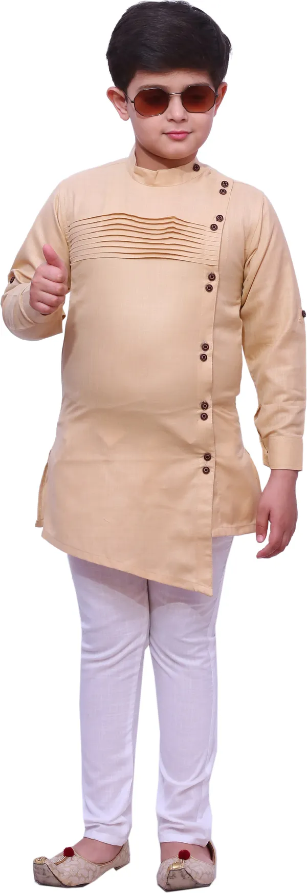 Beige_Cotton_Blend_Ethnic_Motifs_Full_Sleeve_Mandarin_Collar_Kurta_And_Pyjama_Set_For_Boys