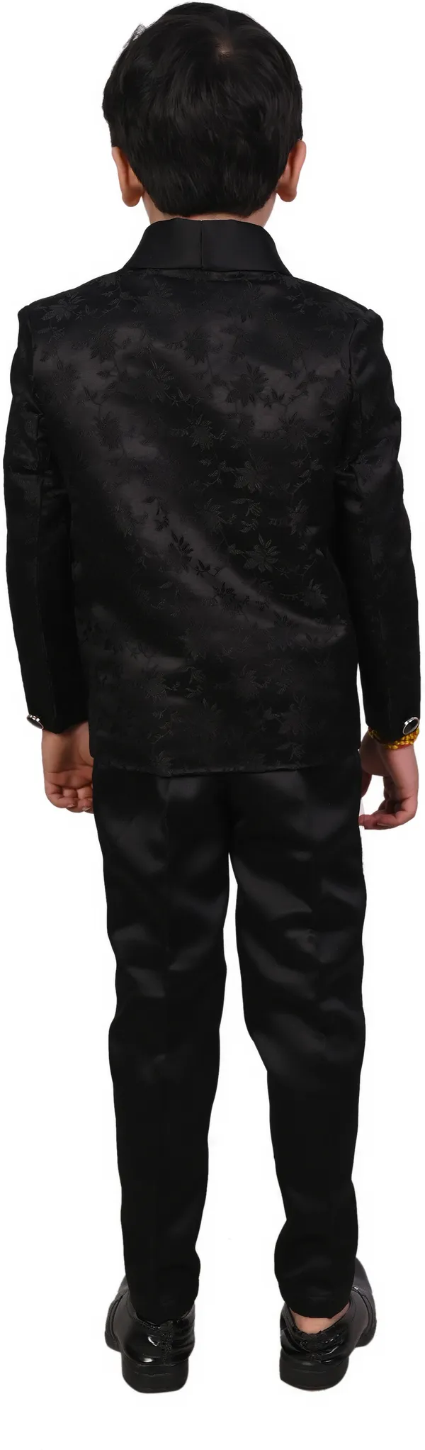 Black_Satin_Designer_Printed_Jackyard_Printed_5_Piece_Coat_Pant_Set_For_Kids_Boys