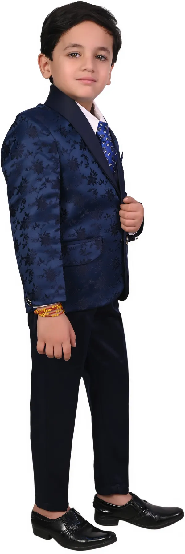 Dark_Blue_Satin_Designer_Printed_Jackyard_Printed_5_Piece_Coat_Pant_Set_For_Kids_Boys