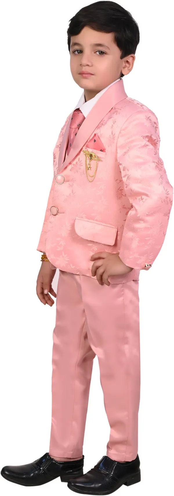 Pink_Satin_Designer_Printed_Jackyard_Printed_5_Piece_Coat_Pant_Set_For_Kids_Boys