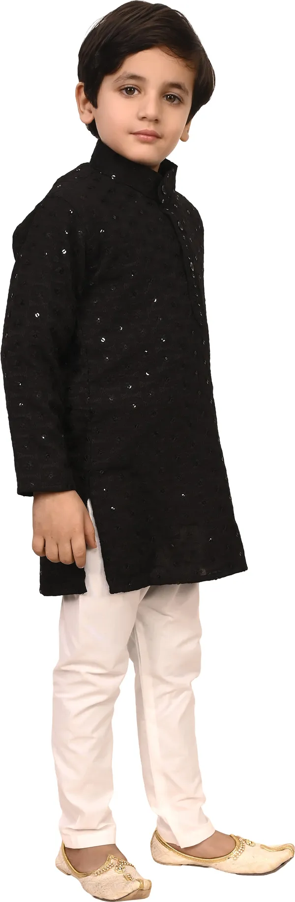 Black_Cotton_Blend_Embroidered_Festive_&_Party_Kurta_And_Pyjama_Set_For_Kids_Boys