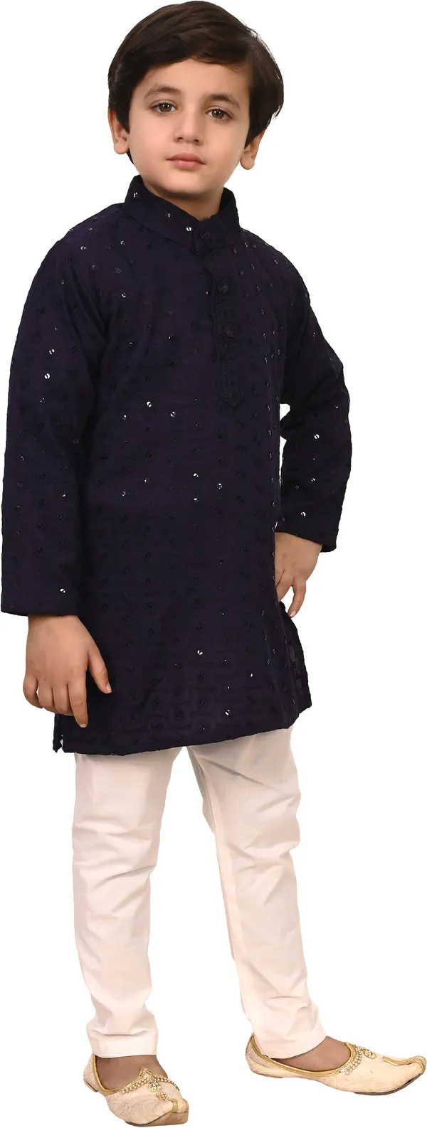 Navy_Cotton_Blend_Embroidered_Festive_&_Party_Kurta_And_Pyjama_Set_For_Kids_Boys