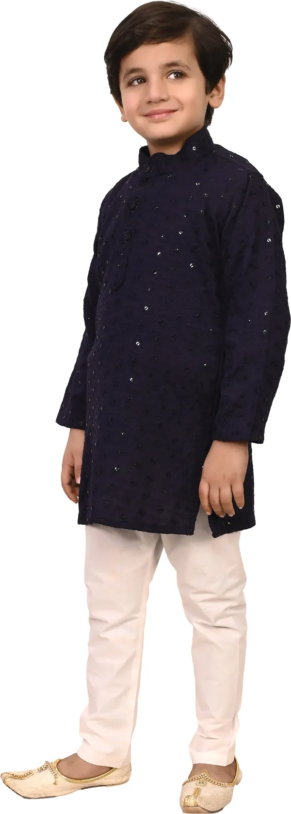 Navy_Cotton_Blend_Embroidered_Festive_&_Party_Kurta_And_Pyjama_Set_For_Kids_Boys