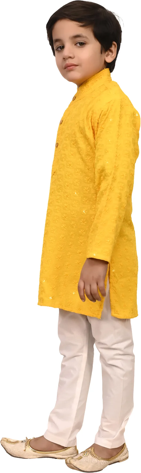 Yellow_Cotton_Blend_Embroidered_Festive_&_Party_Kurta_And_Pyjama_Set_For_Kids_Boys