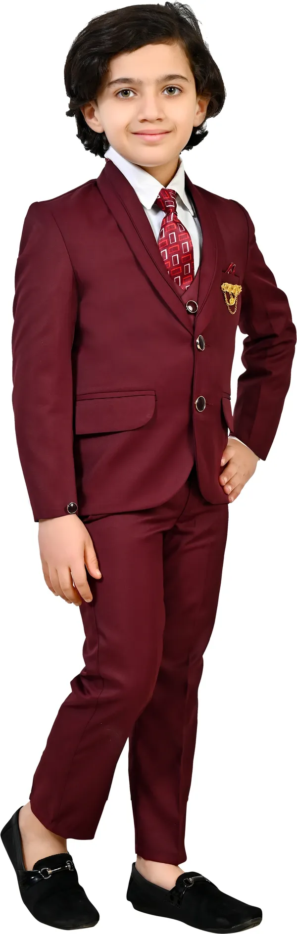 Maroon_Polyester_Solid_Regular_Fit_5_Piece_Kids_Suit_-_Coat,Pant,Shirt,Tie_And_Waistcoat_For_Boys