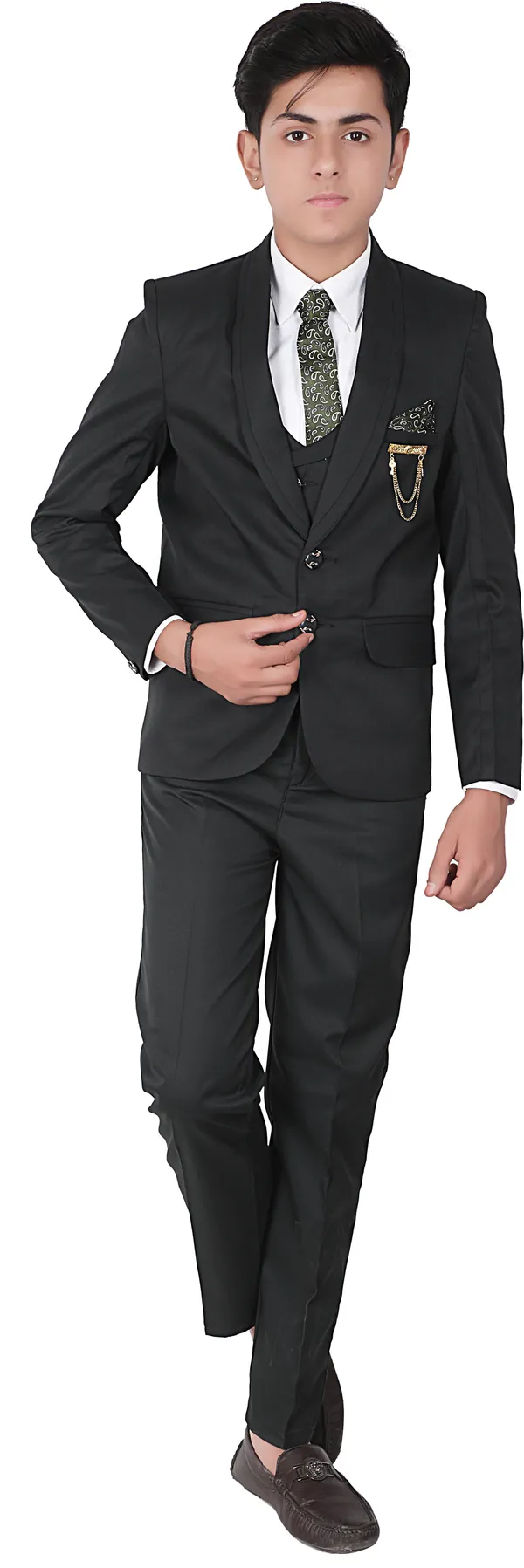Black_Polyester_Solid_5_Piece_Coat_Pant_Suit_Set_For_Boys