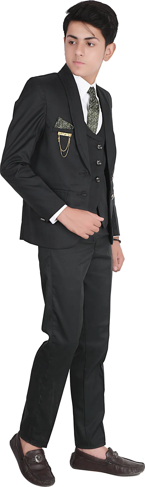 Black_Polyester_Solid_5_Piece_Coat_Pant_Suit_Set_For_Boys