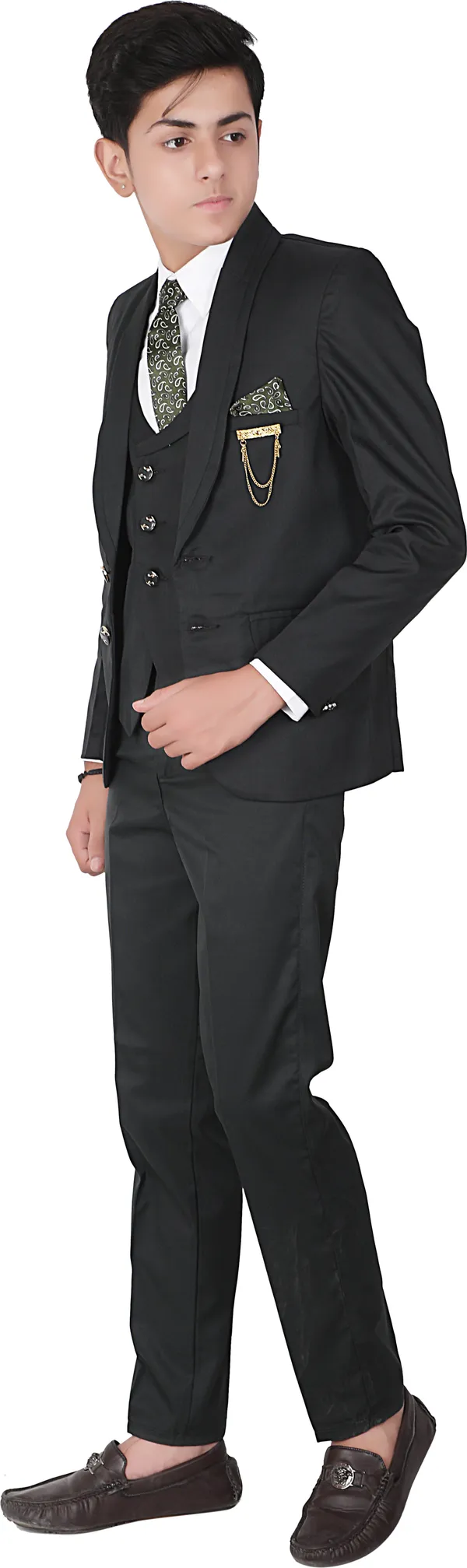 Black_Polyester_Solid_5_Piece_Coat_Pant_Suit_Set_For_Boys