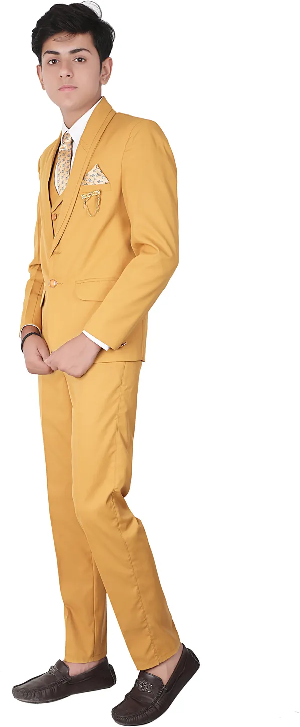 Green_Polyester_Solid_Regular_Fit_5_Piece_Coat_Pant_Suit_Set_For_Boys