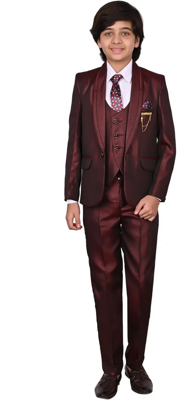 Maroon_Polyester_Solid_Regular_Fit_5_Piece_Coat_Suit_For_Boys