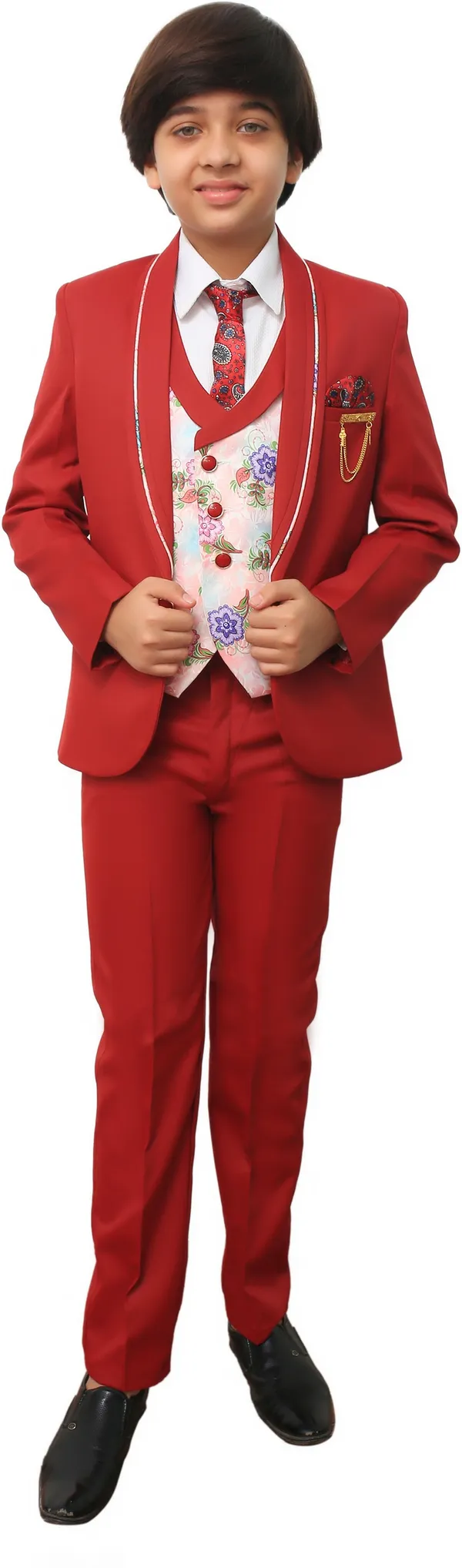 Red_Polyester_Solid_Regular_Fit_5_Piece_Coat_Suit_For_Boys