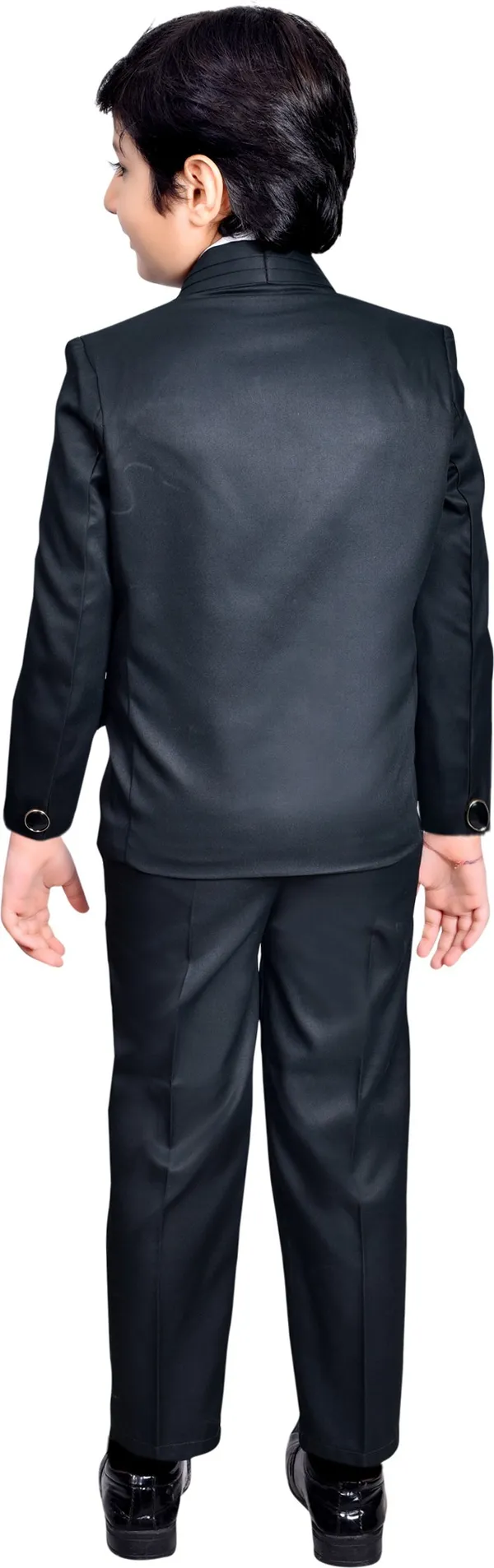 Dark_Green_Polyester_Solid_Regular_Fit_5_Piece_Coat_Suit_For_Boys