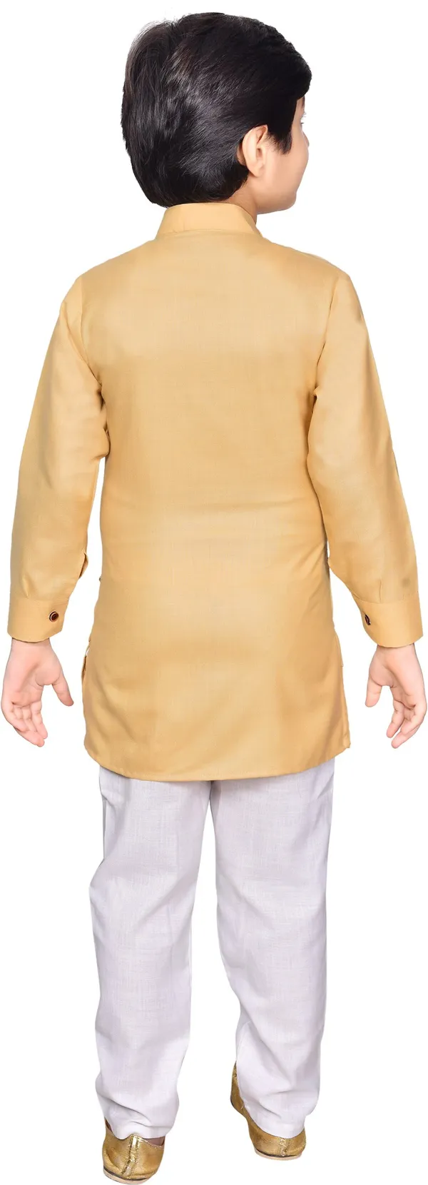 Beige_Cotton_Blend_Solid_Full_Sleeve_Mandarin_Collar_Kurta_And_Pyjama_Set_For_Baby_Boys