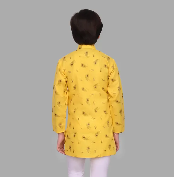 Yellow_Pure_Cotton_Straight_Printed_Full_Sleeve_Regular_Kurta_For_Boys